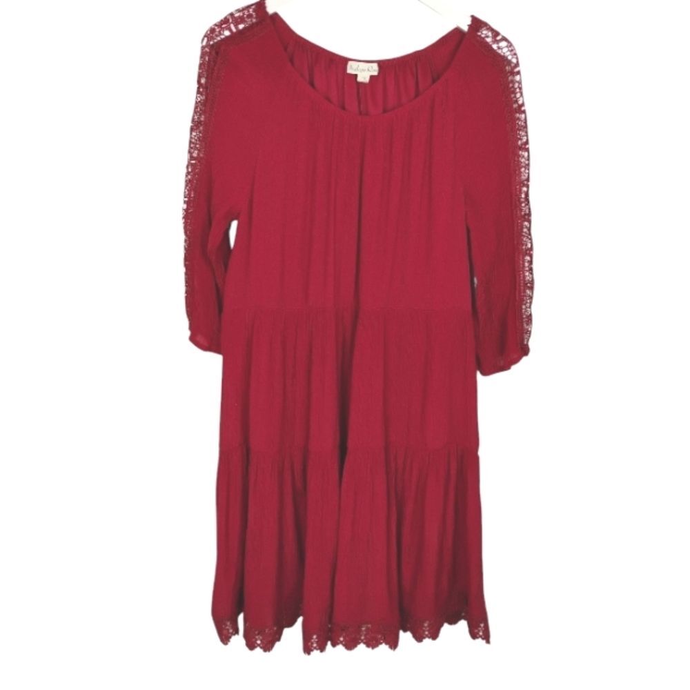 Indigo Rose 1X Mid-Length Plus Size Curvy Comfortable Long Sleeved Dress